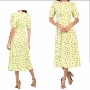 Faithful The Brand Ditzy Floral Green Midi Dress, Size XS, Cottagecore Prairie